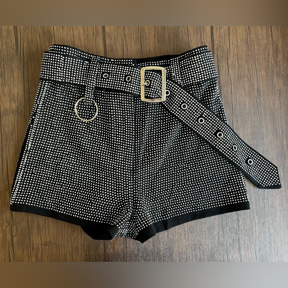 Black Bedazzled Shorts